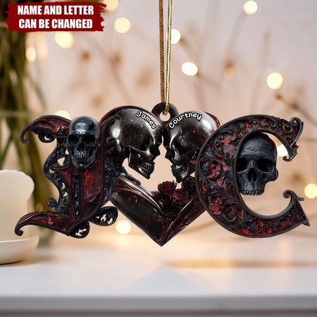 Bis dass der Tod uns scheidet – Personalisierte Weihnachtskugel aus Acryl